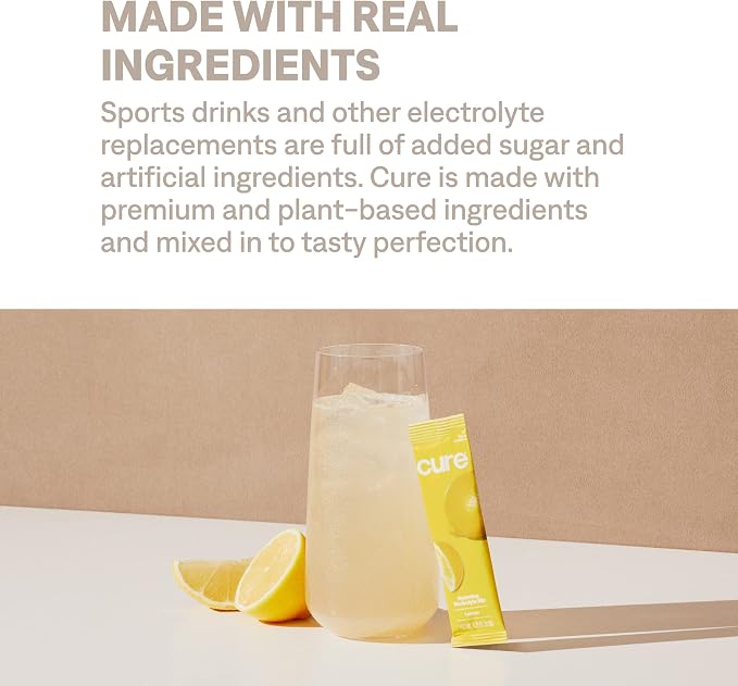 Cure Hydration | Plant-Based Electrolyte Drink Mix | No Added Sugar | FSA-HSA | - Image 7