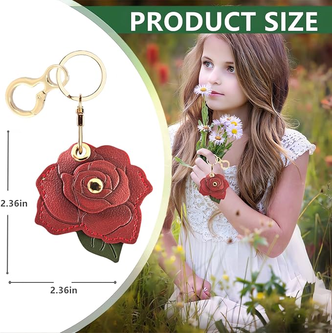 BORKUANA Leather Keychain Holder Case Compatible - Image 2