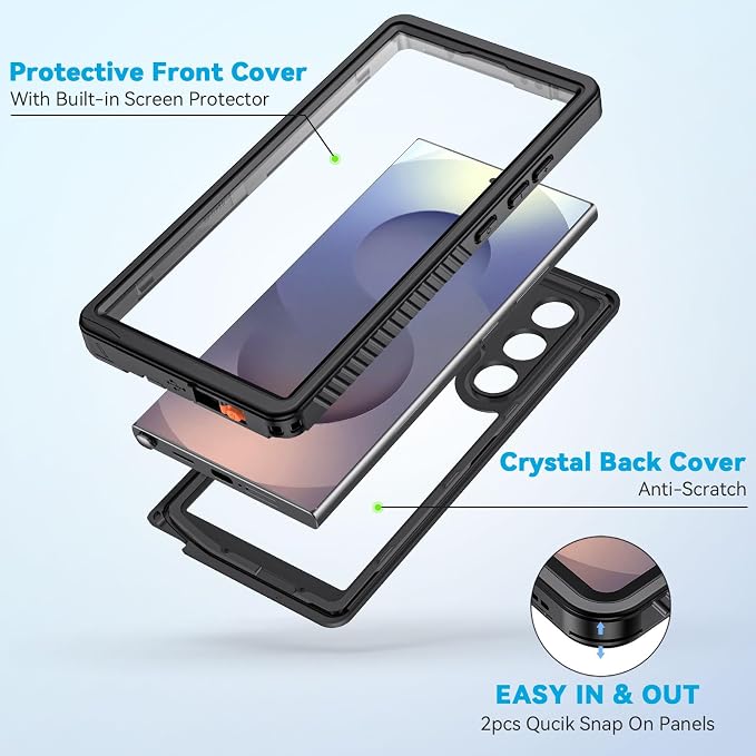 Lanhiem for Samsung Galaxy S25 Ultra Case, IP68 Waterproof Dustproof, Built-in - Image 4