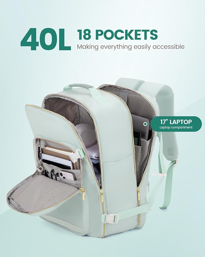 LOVEVOOK Travel Backpack for Women & Men 40L, Airline Approved Carry On - Image 3