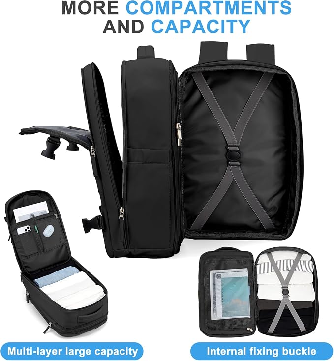 coowoz Large Travel Backpack For Women Men, Carry On Backpack, Hiking Backpack - Image 3