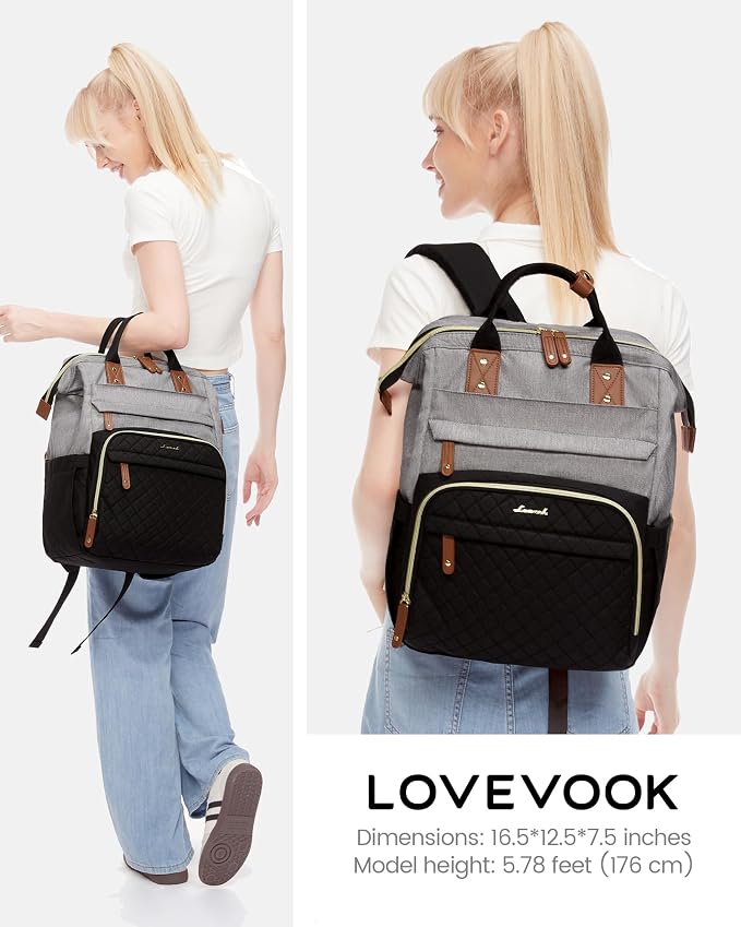 LOVEVOOK Laptop Backpack for Women, 15.6'' Waterproof Nurse Bag Teacher Work - Image 4