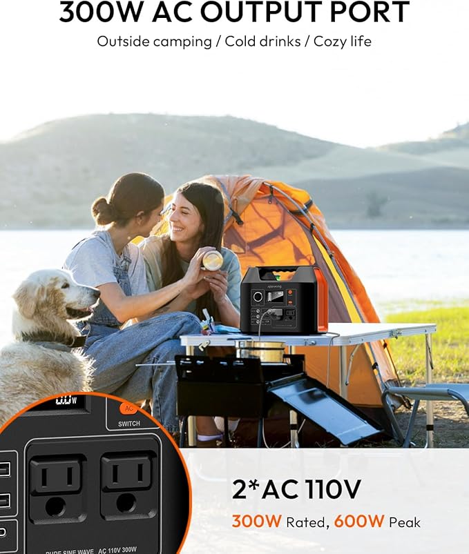 Solar Powered Generator, 300W Portable Power Station - Image 2