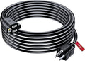 Maximm 30 Ft Black and White Extension Cord, Heavy Duty 3-Prong Outdoor Power by MaximmCable