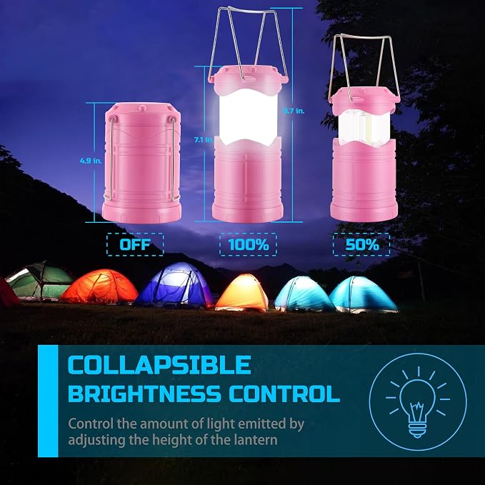 Lichamp LED Camping Lantern, 4 Pack Battery Powered Flashlight - Image 4