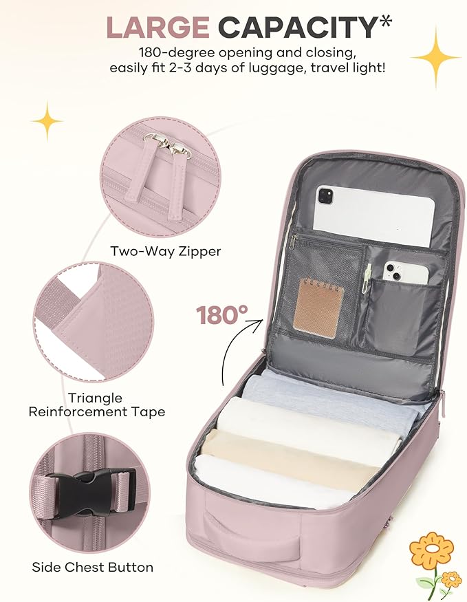 coofay Large Travel Backpack For Women Men Airline Approved Carry On Backpack - Image 5