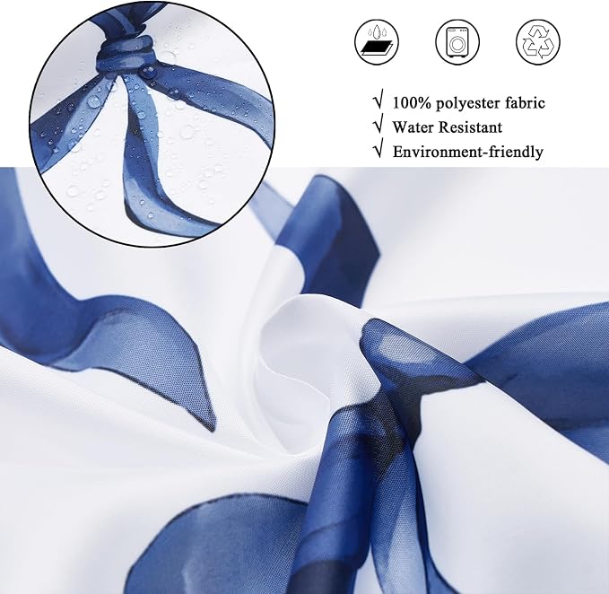 Navy Bow Shower Curtain - Image 4