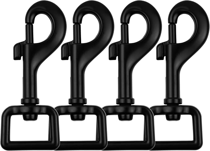 Garwor Heavy Duty Swivel Snap Hooks Black Electrophoresis Coating 3/4" 4 Pcs by Garwor