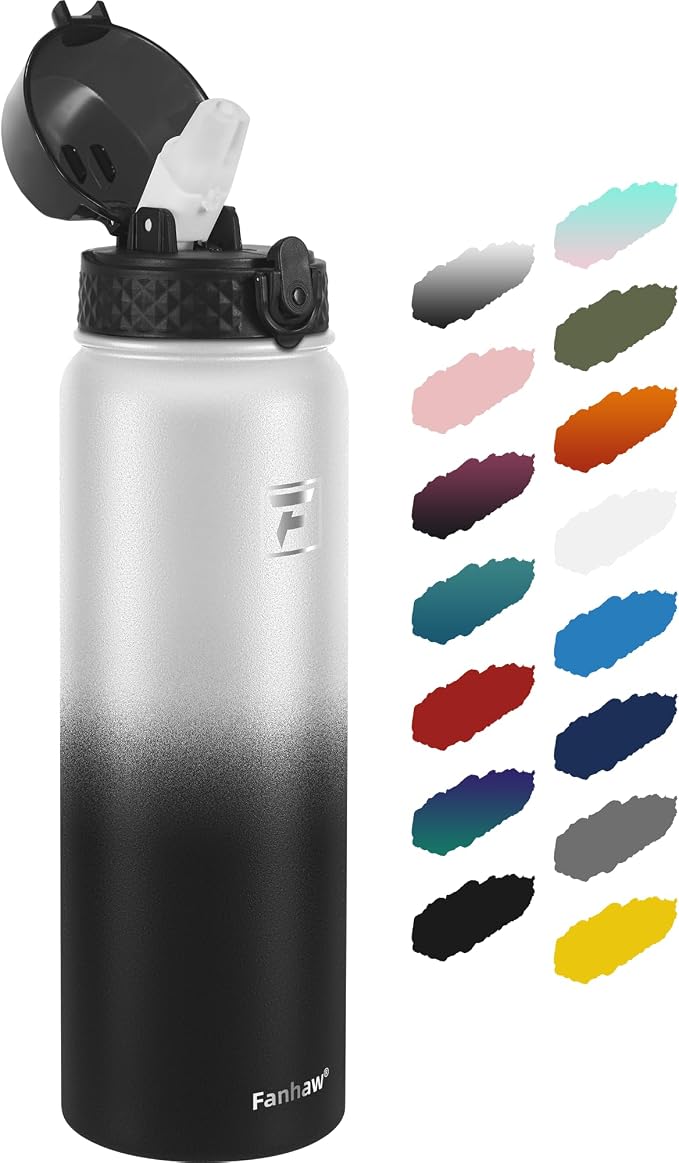 Fanhaw 32 oz Insulated Stainless Steel Water Bottle by FANHAW