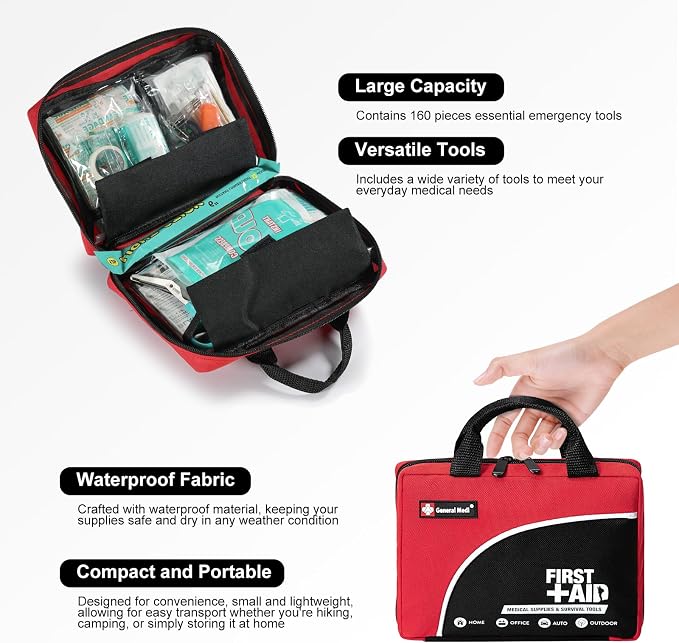 First Aid Kit -160 Pieces Compact and Lightweight - Image 4