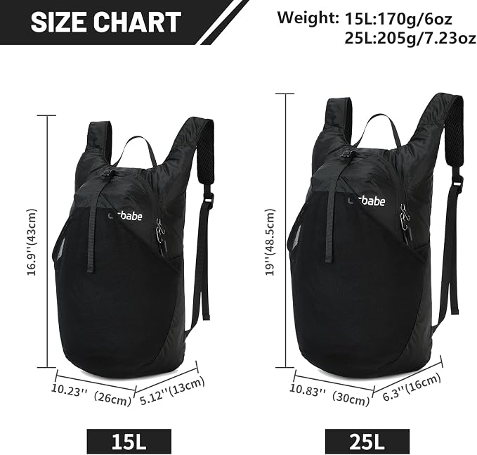 Ultra Lightweight Foldable Backpack, Water Resistant Small Packable Hiking - Image 8