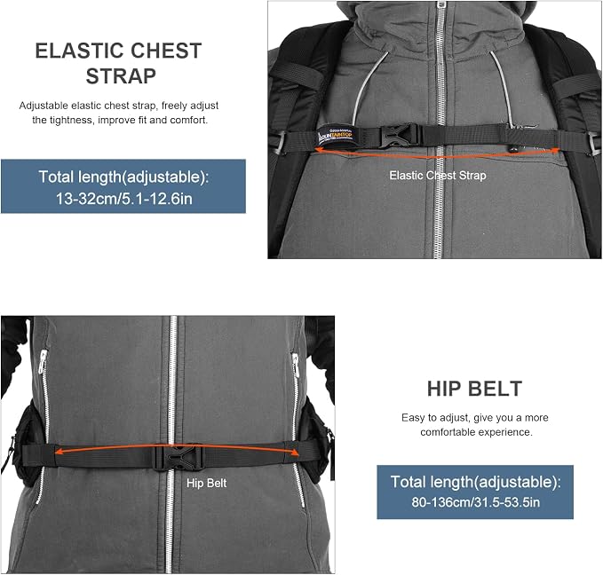 MOUNTAINTOP 30L Hiking Backpack, Men Women Camping Backpack, Lightweight - Image 8
