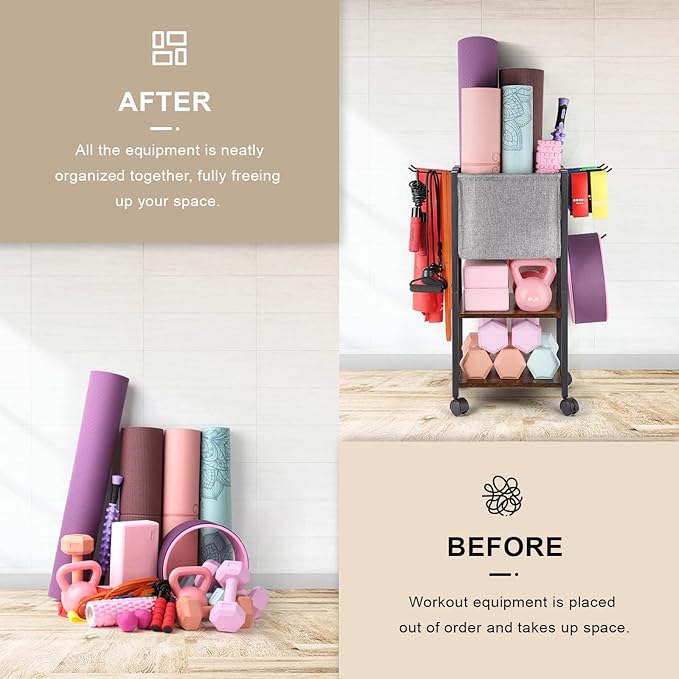 Yoga Mat Storage Rack Home Gym Equipment Workout Equipment Organizer Yoga Mat - Image 4