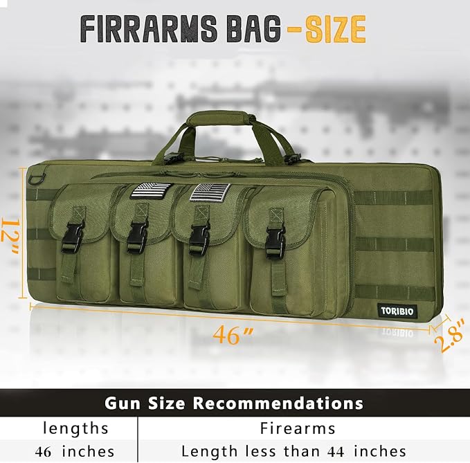 TORIBIO Double Rifle Case Soft Bag 32" 34" 36" 42" 46" 48'' 51“ 55” Gun Case - Image 2