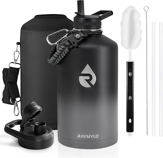 RAYMYLO One Gallon Water Bottle Insulated, Triple Walled Vacuum Stainless Steel by RAYMYLO