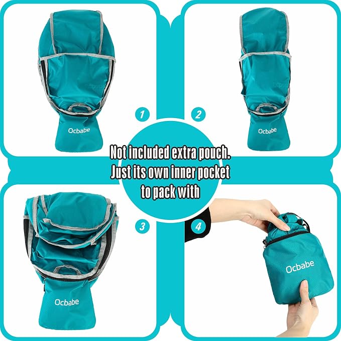 Ultra Lightweight Foldable Backpack, Water Resistant Small Packable Hiking - Image 6