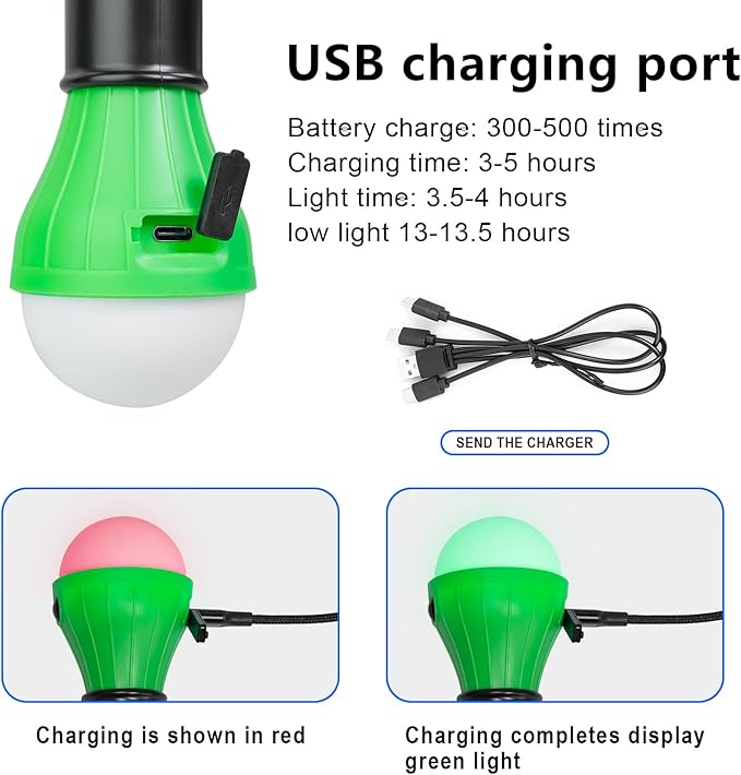 Jarxin Led Camping Lantern USB Rechargeable, Outdoor Tent Lights - Image 3