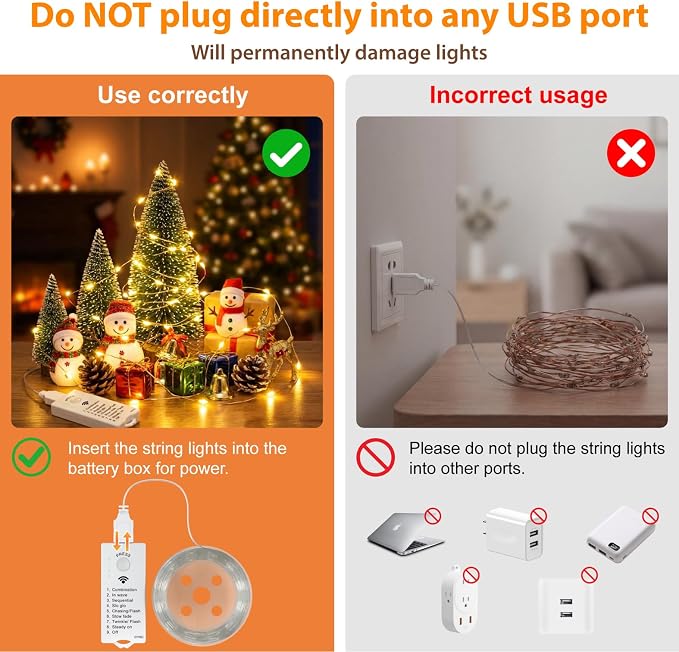 HXWEIYE Fairy Lights Battery Operated - Image 2