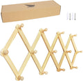 AMAPON Accordion Style Expandable Wall Wooden Coat Rack 13 Hooks Hang Hats by AMAPON