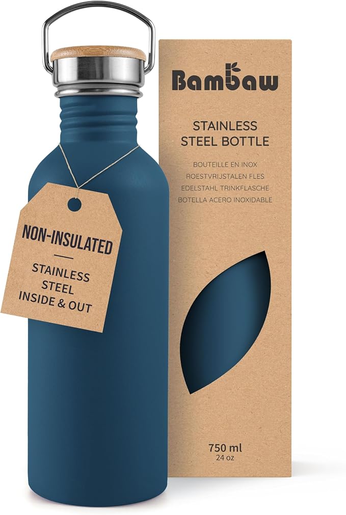 Bambaw Stainless Steel Water Bottle, 750 ml, Non-Insulated Water Bottle by Bambaw