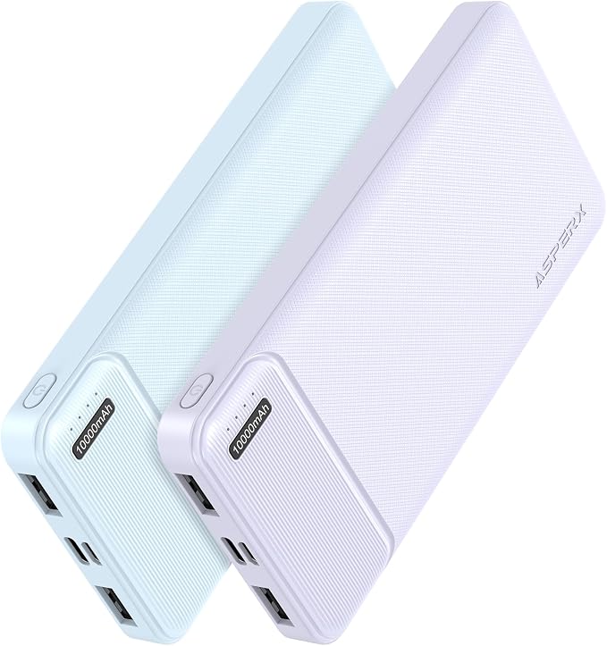 AsperX 2-Pack 10000mAh USB C Output Portable Charger Power Bank Fast Charging by AsperX