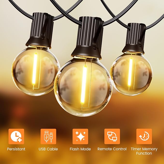 OHLUX 120FT Solar String Lights Outdoor - Image 6