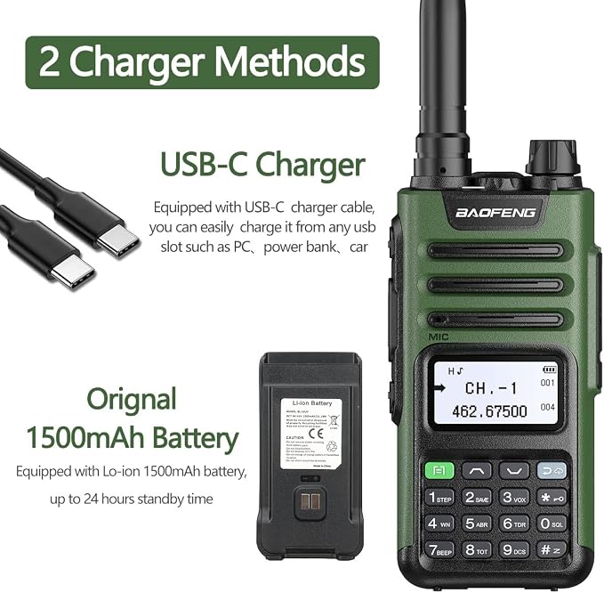 BAOFENG GMRS Radio Handheld Long Range GM-15 Pro 8W Walkie Talkie - Image 6