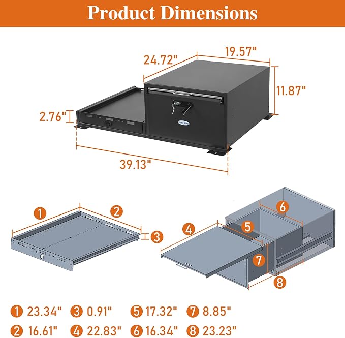 Hooke Road JK/JL/Bronco Trunk Sliding Drawer System & Fridge Slide Mount - Image 9