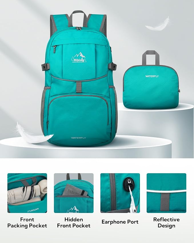 WATERFLY Hiking Packable Daypack Backpack: 35L Ultra Lightweight Day Pack - Image 4