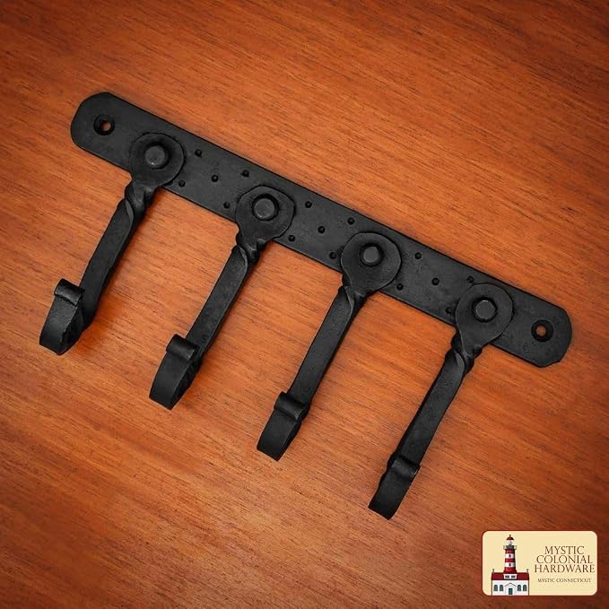 "Mystic Colonial Rustic Cast Iron Wall Mounted Coat Rack - Image 7