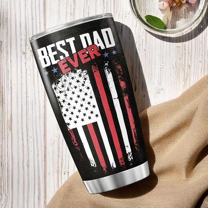 Best Dad Ever Black American 20oz Tumbler, Stainless Steel Insulated Mug - Image 5