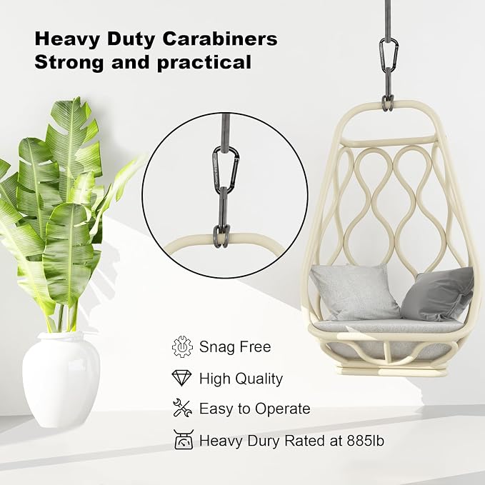 Carabiner Clip, 855lbs，3" Heavy Duty D Ring Caribeener Clips, Carabiner - Image 3
