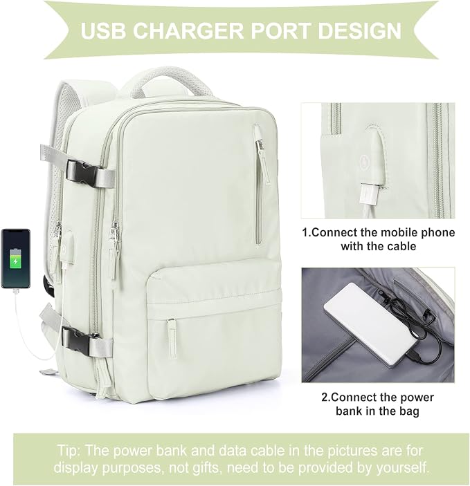 WONHOX Large Travel Backpack Carry on Flight Approved Laptop Work Business - Image 3