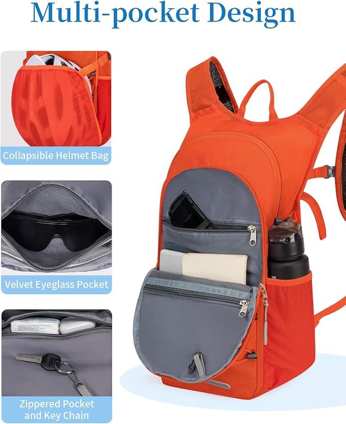 Hydration Backpack with 2L Water Bladder, Hiking Water Backpack - Image 5