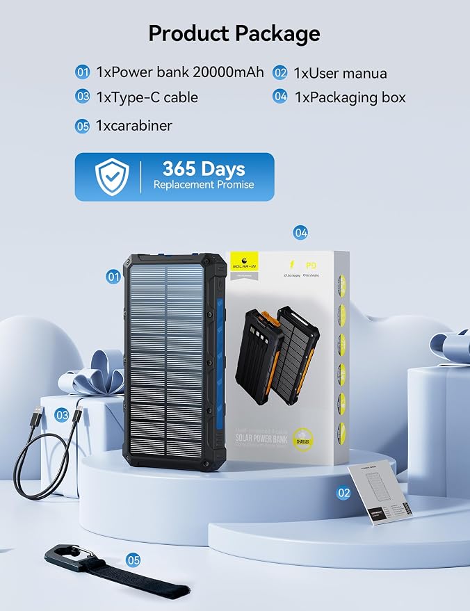 Solar-Charger-Power-Bank - 20000mah Solar Powered Battery Charger Cell Phone - Image 13