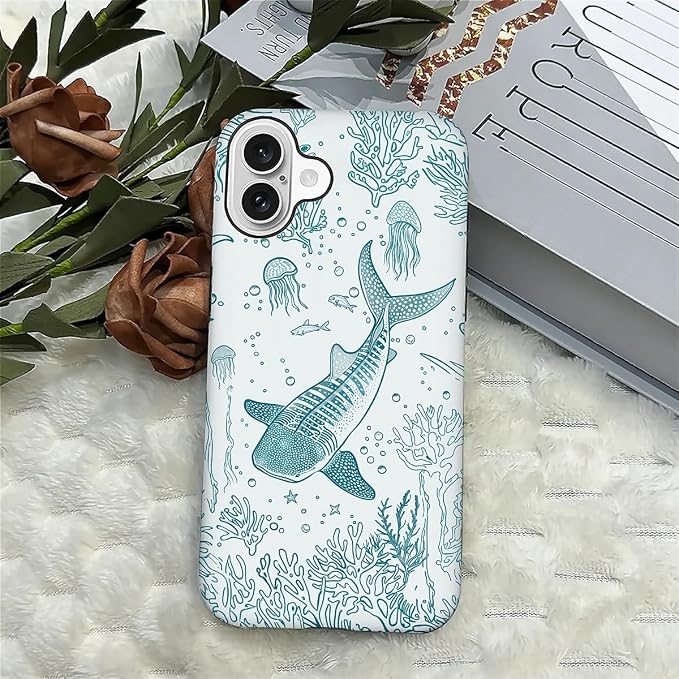 for iPhone 16 Plus Case, HH2 Ocean Whale Shark Hybrid 2 Layer Hard Shell - Image 4