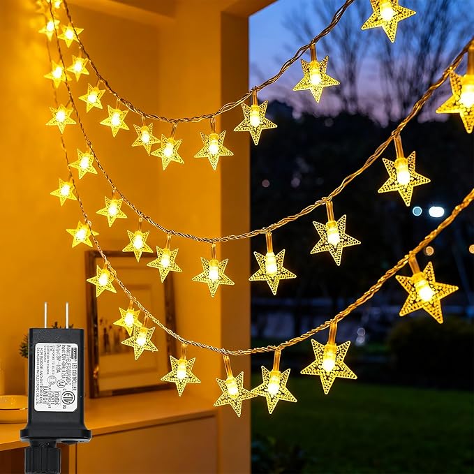 Twinkle Star 100 LED Star String Lights, 33FT Plug in Fairy String Lights by TwinkleStar