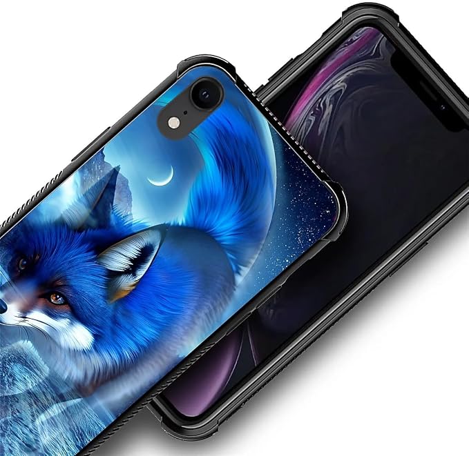 for iPhone XR Case, Snowy Mountain Fox Lake Pattern Graphic Design Girl Boy - Image 6