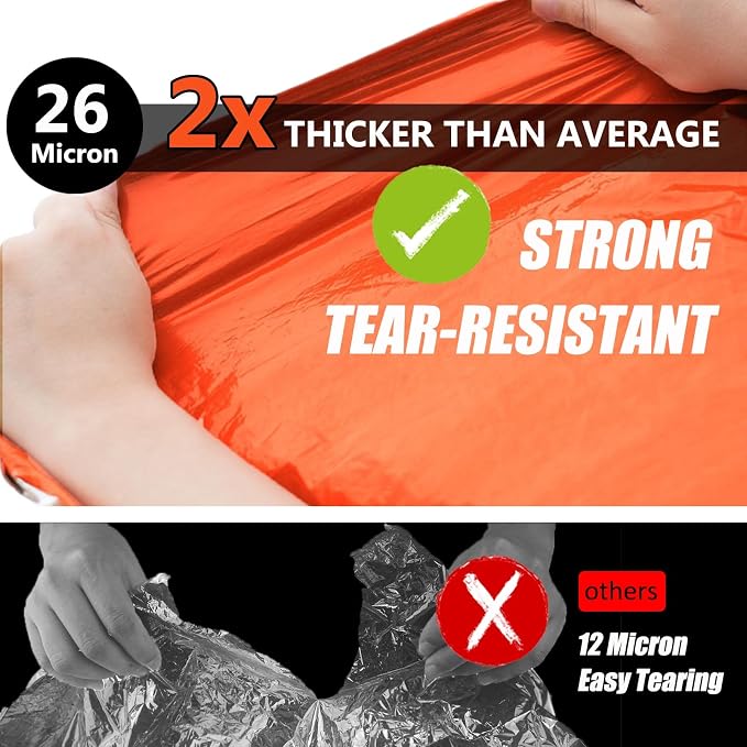 Frelaxy Emergency Blanket 2-Pack/4-Pack, Extra-Thick Extra-Large Space Blankets - Image 3