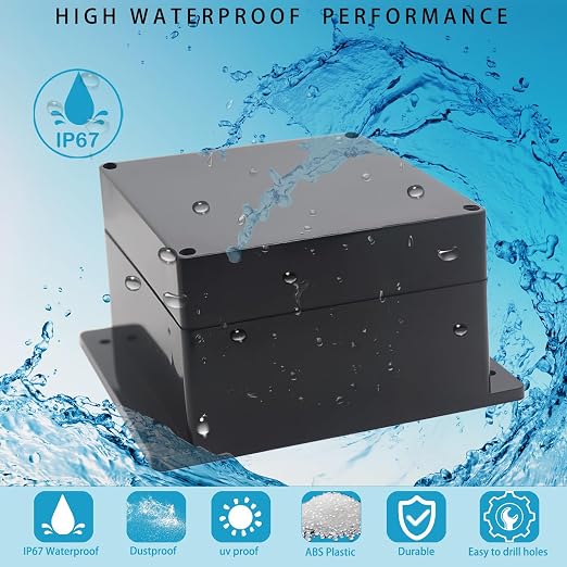 Watertight Junction Box, IP67 Waterproof Project Box Durable ABS Plastic - Image 7