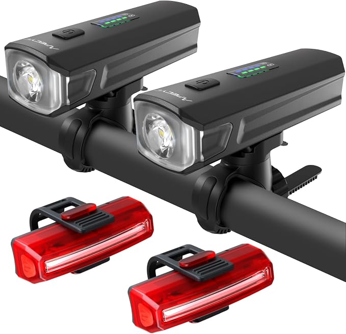 APECYC Bike Lights USB-C Rechargeable Bicycle Front Headlight and Rear Taillight by APECYC