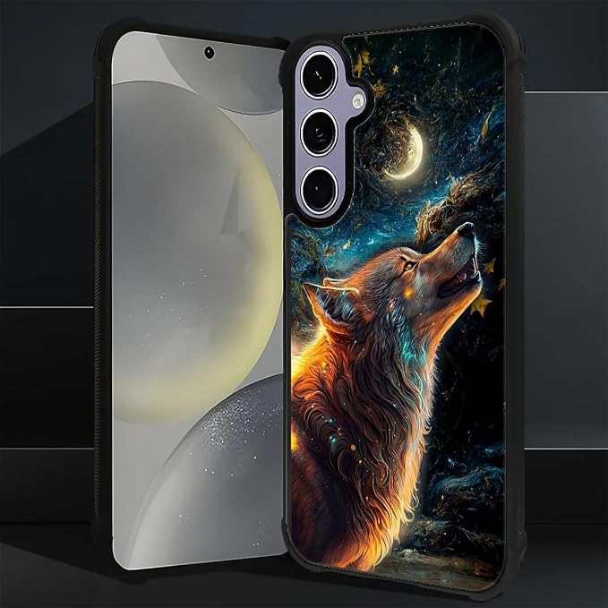 for Samsung Galaxy S24 S25 Case, Star Cave Hungry Wolf Pattern Graphic Design - Image 6