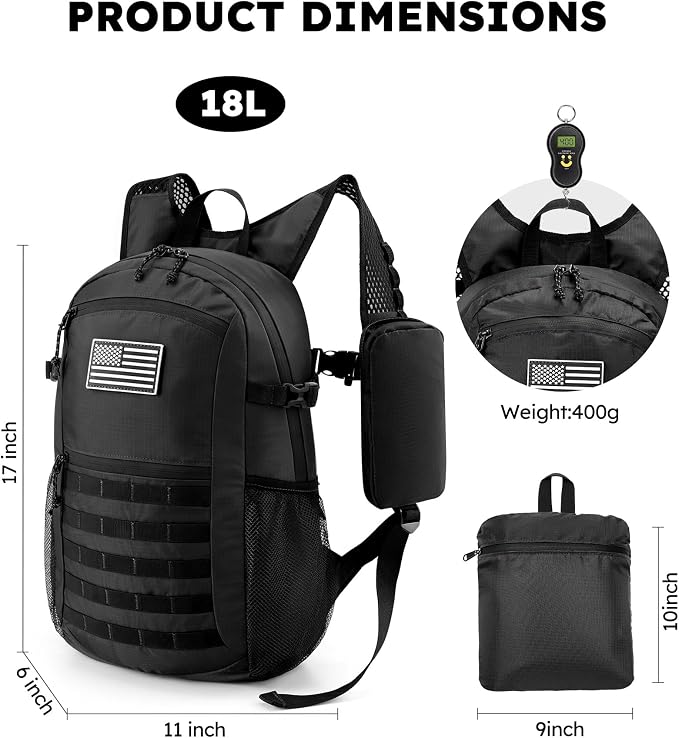 Small 20L Foldable Hiking Daypack - Image 4