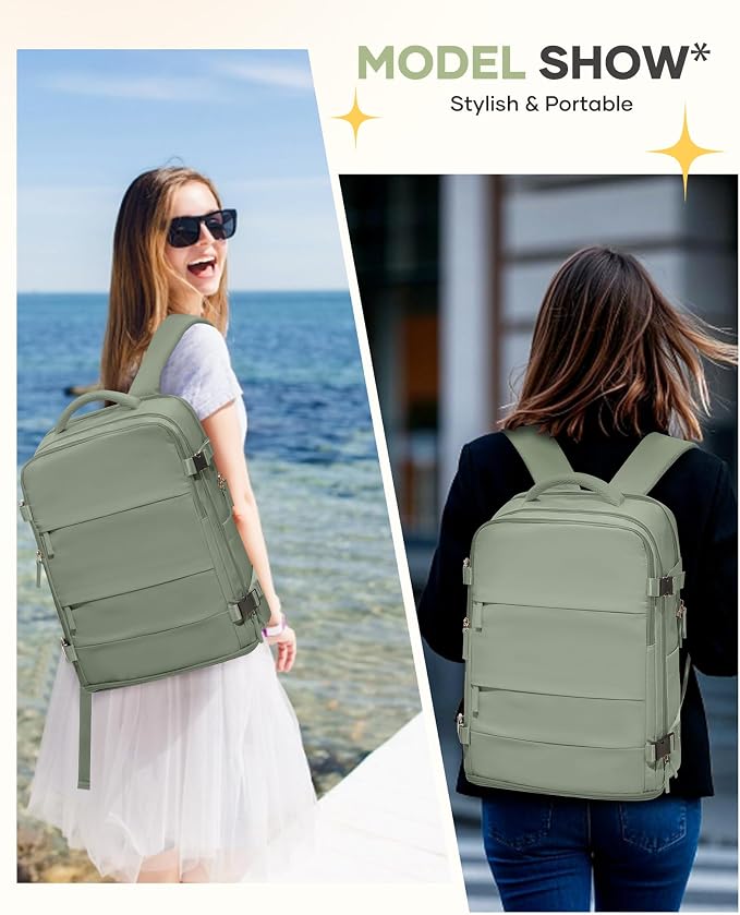 coofay Large Travel Backpack For Women Men Airline Approved Carry On Backpack - Image 2