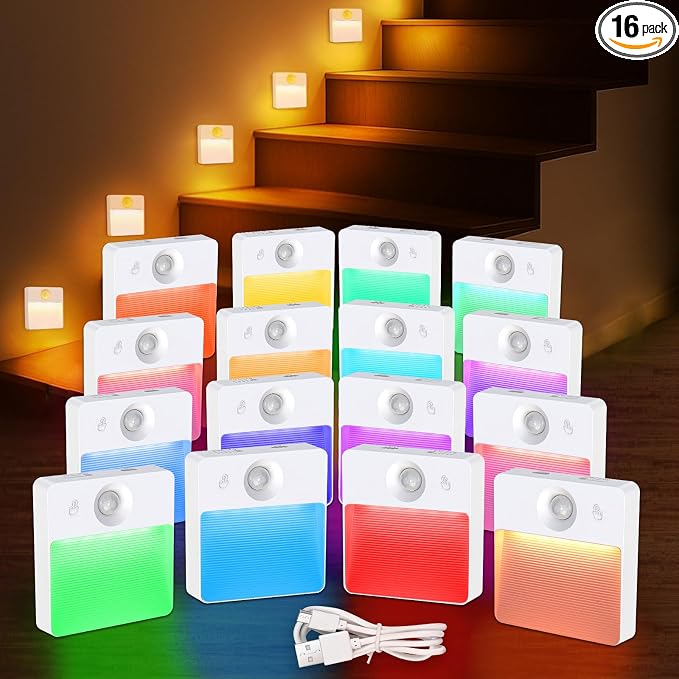 Guankai 16 Pack Rechargeable Motion Sensor Stair Light by Guankai