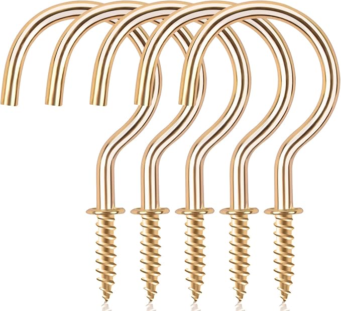 Cup Screw Hooks, 100 Pack 1 inch Metal Screw in Ceiling Plant Hanger Wind by DRTDERUITAI