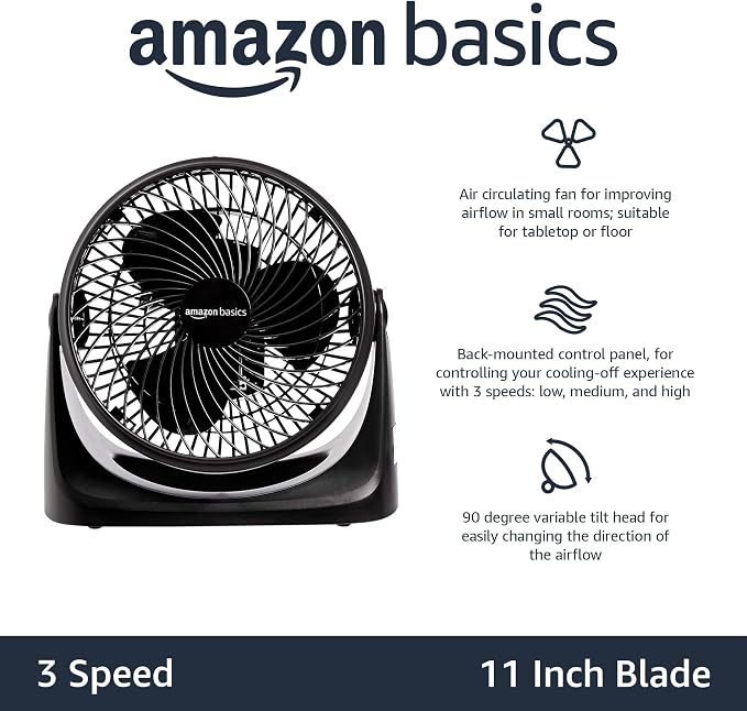 Amazon Basics Air Circulator Fan, Desk Fan - Image 2