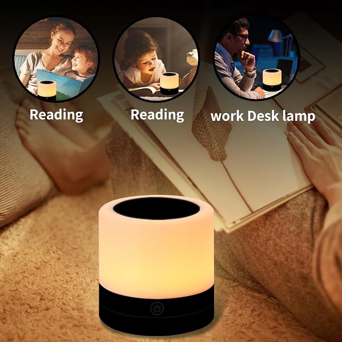 Nursery Night Light for Kids, USB Rechargeable Small Desk Lamp, 13 RGB Colors & - Image 4