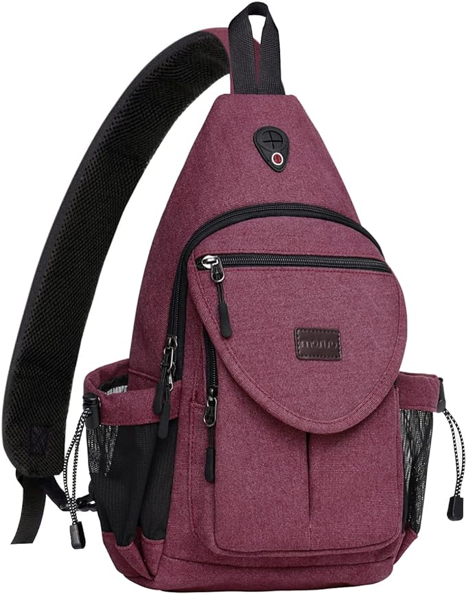 MOSISO Sling Backpack, Canvas Crossbody Hiking Daypack Bag by MOSISO