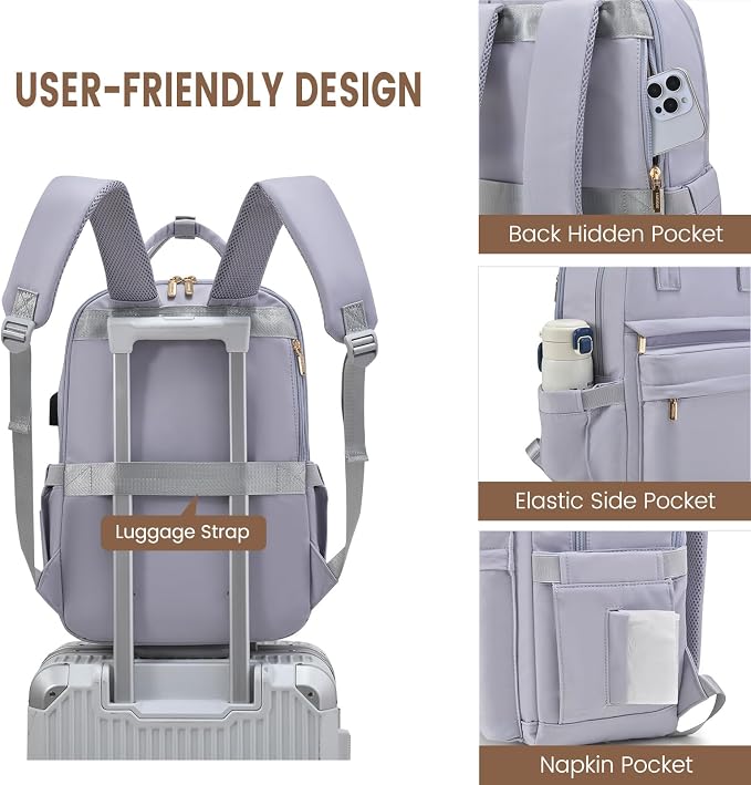 LOVEVOOK Laptop Backpack for Women 15.6 Inch Laptop Bag - Image 3